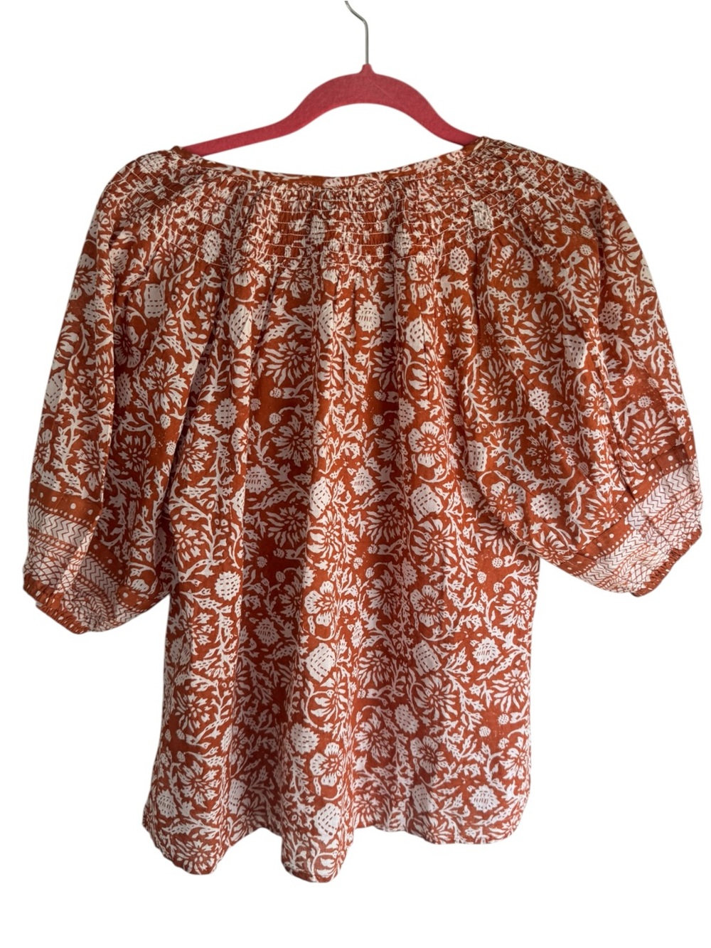 Cleobella Adele Blouse Anila Boho Floral Organic Cotton Block Print Small - Picture 5 of 9